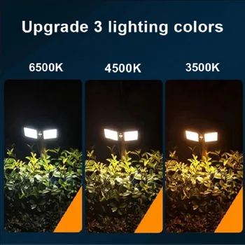 Noi 360 LED-uri 36 de Ore Solare Lumina LED-uri în aer liber Built-in 32650 Mare Baterie Lampă Solară de Grădină în aer liber 3 Culoare Strada Lumina Solara