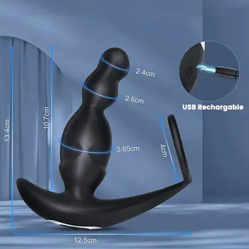 Anal Vibrator de Prostata Rotativ 360°Masaj Dop de Fund de Prostata Stimulator Bluetooth Rotație Penis Inel de Jucarii Sexuale pentru Bărbații Gay