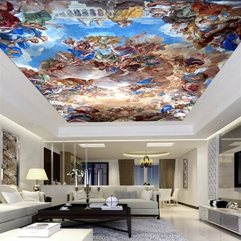 Personalizat Mari 3D Plafon picturi Murale Tapet în Stil European, Hotelul Retro Hol, Living Decorul Camerei Foto Înger Tavan Papel De Parede