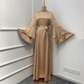 Ramadan Eid Mubarak Musulman Moda Haine de Mătase pentru Femei Abaya Dubai Turcia Islam Hijab Rochie de Vestidos Halat Musulmane Longue F2878