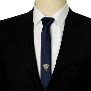 Barbati Personalitate Brodate Negru Slim Cravată la Modă pentru Bărbați Gât Cravată pentru Costum Floare de Desene animate Model Culoare Solidă Fulare