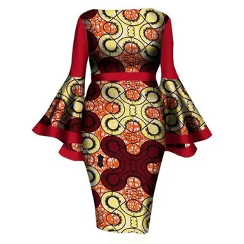 Dimensiuni:L~6XL2022 moda poziționare imprimare rochii ,Elegant mâneci lungi africane tradiționale de imprimare rochii pentru doamna/femei