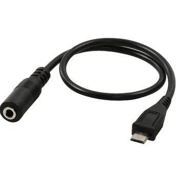 DC3.5mm Feminin Mini USB 5P Masculin & Micro USB 5P Masculin de Căști cu Microfon este Conectat la Telefonul Mobil Audio Cablu 0.3 m