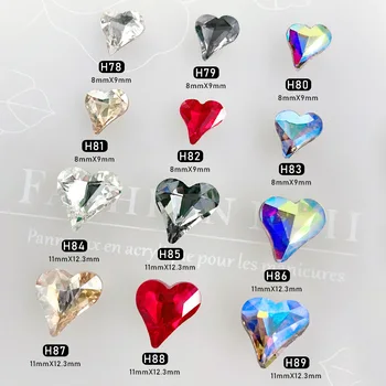 10buc Piersic Forma de Inima Nail Art Strasuri Bijuterii Îndreptată de Jos în Formă de Pietre Diamond Nail Art Manichiura Decoratiuni