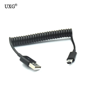 USB 2.0 La MINI USB Primăvară Cablu de Date Spirală Spiralat 5 Pini Adaptor Digital de Date USB Cabluri de Încărcare Conector USB Cablu de încărcare