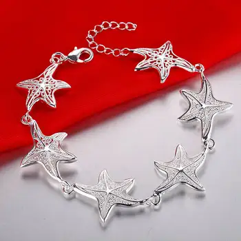 Bine frumos farmece Stele fishstar placat cu argint bratari pentru femei de nunta de înaltă calitate moda bijuterii cadouri de Craciun LH016