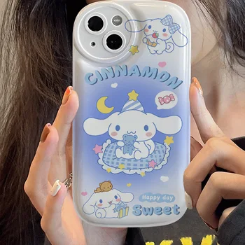 Drăguț Sanrio Kuromi Cinnamoroll Anime Telefon Caz Pentru iPhone 13 12 11 Pro MAX X XR XSMAX 7 8P SE de Desene animate Anti-picătură Capac Moale