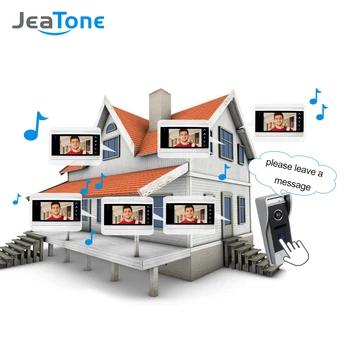 JeaTone 7 Inch 720P Video Ușa Telefon Acasă Sistem de Interfon cu Senzor Tactil Buton Monitor Interior cu Cablu Video HD Usa Camerei