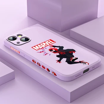 Spiderman Desene animate Avengers Caz Pentru Apple iPhone 14 13 12 Mini 11 Pro XS MAX XR X 8 7 Lichid de Silicon Caz de Telefon
