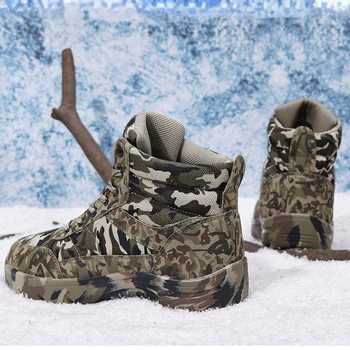 Oameni de Zăpadă Iarna Cizme Ultra Cald Bărbați Drumeții pantofi de Înaltă Calitate rezistent la apa de Înaltă Top de Dimensiuni Mari Bărbați Ghete Outdoor Teniși
