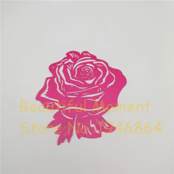 50PCS Tăiat cu Laser Nume de Loc Carte de Ceașcă de Hârtie Card de Masa Marca Pahar de Vin Nunta Valentine Party Decor Rose Forma Ambarcațiuni de Hârtie