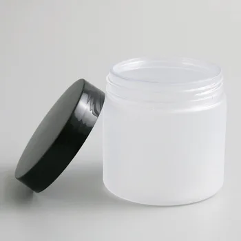 200G Mată Gol PET Borcane cu Alb Negru de Plastic Clar Capace cu filet 6.66 oz crema Cosmetice make up Containere de Ambalare