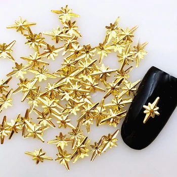 1000PCs Aur, Argint Cruce de Stele Nit Subțire 3D Metal Japonia, Coreea de Decorare Arta de Unghii DIY Unghii Manichiura Accesoriu Patch Farmec