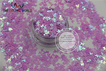 FI-2 Fluture bowknot shapesPearlescent Irizate Lumina PurpleColors confetti, sclipici pentru unghii DIY decorare 1pack=50g