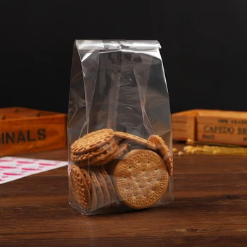 LBSISI Viața 50pcs Bomboane Cookie Saci de Pâine Biscuit de Ciocolata Parte se Desfășoară DIY Copt Tort Pachet Cadou de Ambalare Sigiliu Plat Deschide Punga