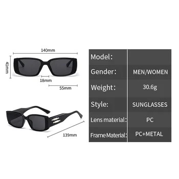 Personalizate Cadru Pătrat ochelari de soare Noi Tendințe de Moda Hip-Hop Party Masculin Feminin Nuante Colorate Populare Moderne UV400 Ochelari