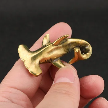Alamă Rechin Miniaturi, Figurine Decor Acasă Desktop Ornamente De Cupru Animal Statuie Ambarcațiunile De Accesorii Pentru Decor Retro Pandantiv