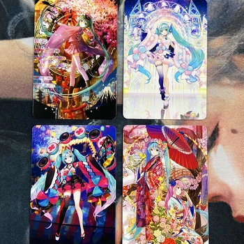 4buc/set Hatsune Miku Carduri Flash ACG Kawaii Magic Mirai 2020 Concert Comemorativ Card Fete Anime Joc de Cărți de Colecție