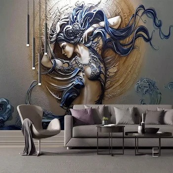 Personalizat Murală Tapet Pentru Pereti 3D Stereoscopic Relief Art Moda Frumusete Dormitor Fundal TV Acasă Decorare Perete Pictura