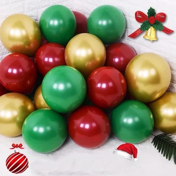30pcs Crăciun Fericit Metal Balon Latex Aur Verde Confetti Balon cu Aer Pom de Craciun Petrecere de Aniversare pentru Copii Decor Consumabile