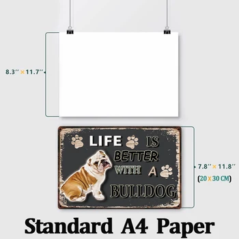 [ Kelly66 ] Câini Beagle, Bulldog, Boxer Border Collie Metal Semn Tin Poster Decor Acasă Bara de Perete de Arta Pictura de 20*30 CM Dimensiune Dy103