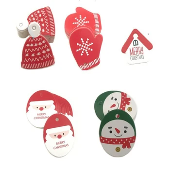 50pcs Crăciun roșu și verde tag decorare pom de Crăciun pandantiv pălărie, mănuși forma etichetă marcaj eticheta