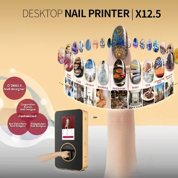 Desktop Unghii Printer X12.5 Agățat de Perete O2nails 3D Imprimantă Mobilă Pentru Unghii Orice Design de Culoare Și Imagine Printe Pe Unghii