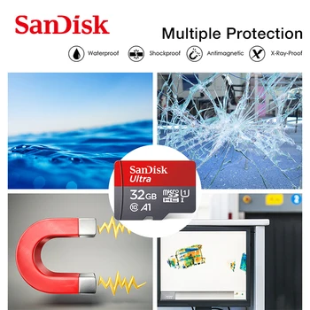 SanDisk Ultra microSD UHS-am 100MB/S Max 32GB, 64GB, 128GB, 256GB TF / Micro SD A1 microSDHC Standard de Transport maritim