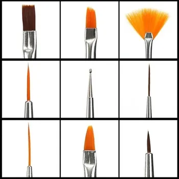 15 BUC 6 Culori DIY Manichiura Pictura Vopsea Terapia cu Lumina Pen Trage Linia de Distribuire Design Pen Set Nail Art Pensule
