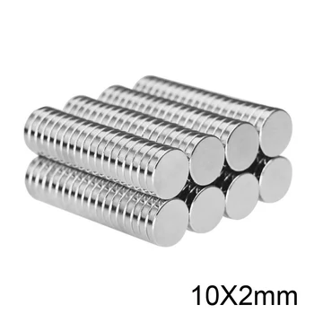 20~300pcs 10x2 mm Rotund Puternic Magnet de Frigider Vrac Foaie de Neodim Disc Magnet 10x2mm Permanenti Neodim Magneți Puternici 10*2 mm