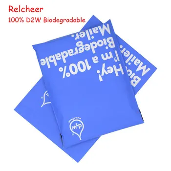 50Pcs/Lot Eco Îngroșa Mailer Corespondență Albastru Pungi de Biodegradabile, Albastru Exprima Îmbrăcăminte Husă Auto-Etanșare rezistent la apa Sac de Curier