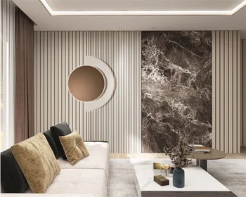 Beibehang Lemn Personalizat Grila Marmură Salon de coafură Dormitor Living Decoratiuni Interioare Pictura Tapet papier peint