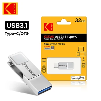 NOUL KODAK Metal Pen Drive 32GB, 64GB, 128GB 80MB/S pendrive USB 3.1 Tip-C Dual Disk-uri Flash Drive USB Memory Stick U Disc Memoria