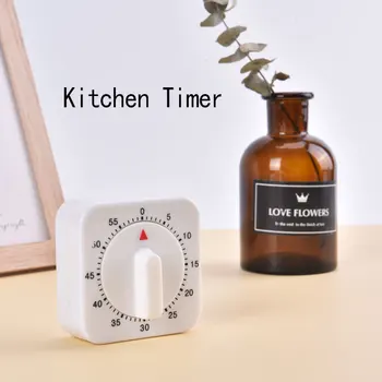 Bucătărie Timer 60 Minute Conta Pătrat Gătit Alarma Somn Temporizador Ceas Mecanic Cronometru Alarma Jos Ședință De Birou