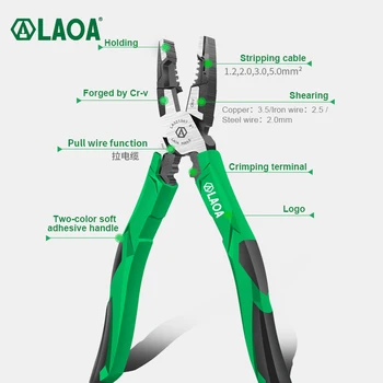 LAOA 3PCS Cr-V din Oțel Diagonală Clește Universal Nas Lung Clesti Electrician de Tăiat Sârmă Stripteuză de Tăiere de Cablu Terminal Crimper