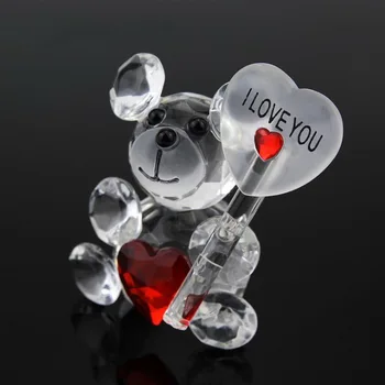 Alegerea Cristal Podoabă Ursuleț cu Inimă Roșie Copil de Dus Favoruri de Partid Ziua de nastere Decoratives