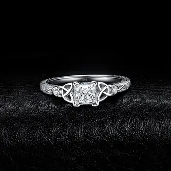 JewelryPalace Epocă Celtic Argint 925 Inel de Logodna Cubic Zirconia Promit Simulat Inel cu Diamant pentru Femei Bijuterii