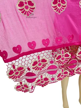 Fushia Eșarfă roz Noi Femeile Africane Bumbac Eșarfă Dubai Islamic Hijab Broda Eșarfă cu Ciucuri Grei de Bumbac Eșarfă Mare TH18