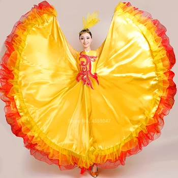 2022 Nou Dans Flamenco Fuste Spaniolă Carnaval De Performanță Îmbrăcăminte Costum Tiganca Fusta Femeii Dantela Bigdance Spania Cor Rochie