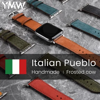YMW italiană Pueblo Curea din Piele Pentru Apple Watch Band 45mm 49mm 44mm 41mm Lux Watchband Pentru iWatch Ultar 8 7 6 SE