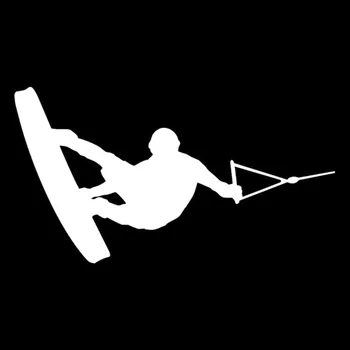 Wakeboarder Silueta Art Deco Moda Autocolant Auto Clasic Fereastra PVC protecție Solară rezistent la apa Decal Alb/Negru/Rosu/Laser/Argintiu