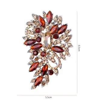 Moda Rafinat Spumante De Cristal Zircon Picătură De Apă Zircon Floare Broșă Pin Doamnelor Elegante De Petrecere Banchet De Bijuterii Cadou