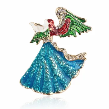 TULX Creative Drăguț Email Aripi de Înger Fete Broșe Bijuterii Pentru Femei, Haine de Blana Brosa Vintage Elegant Insigne Pins