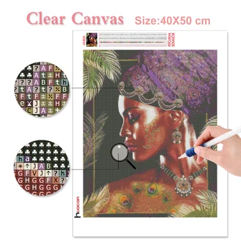 Huacan Plin de Gaurit cu Diamant Mozaic Femeie din Africa de Frunze 5D Diamant Pictura Broderie Portret Cadou Personalizat Decor Acasă