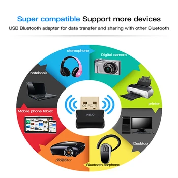 5.0 compatibil Bluetooth Adaptor USB Transmițător pentru Calculator Pc Receptorilor Laptop Casti Audio Printer Date Dongle-Receptor