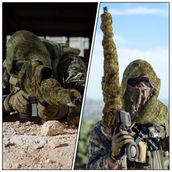 Militare Tactice Esarfa Camuflaj Plasă de Gât Eșarfă KeffIyeh Sniper Fata Eșarfă de Voal Shemagh Cap de Folie pentru Vanatoare Camping în aer liber