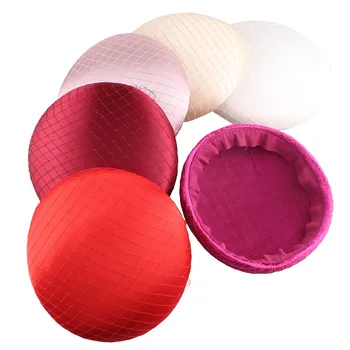 15 CM Rotund Satin Fascinator Fascinator Pălării de Bază Cu Voaluri Ambarcațiunile de a Face Materialul de Accesorii de Nunta Pălării de Partid Multi-Culori