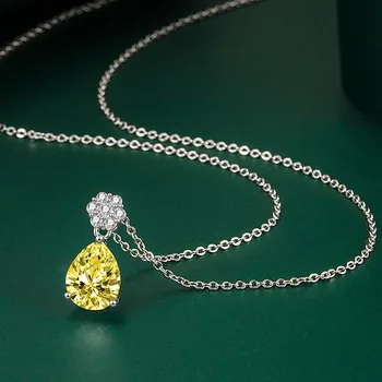 Noul Europene și Americane Moissanite Pandantiv Moda Diamant Galben, Roz Colier de Diamante de Lux Pandantiv Accesorii en-Gros