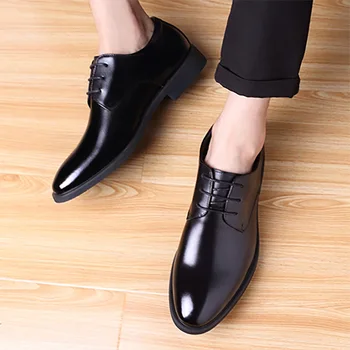 J51 Mens Pantofi de Piele de Primavara Toamna Noua Afacere Formală Casual din Piele Versiunea coreeană de Britanici Mirele și Bărbați Pantofi de Nunta