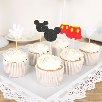 6pcs/set de Desene animate Mickey Minnie Mouse Cupcake Toppers Alege Petrecere de Aniversare pentru Copii Provizii Tort de Nunta Pavilion Decoratiuni Fata Cadou